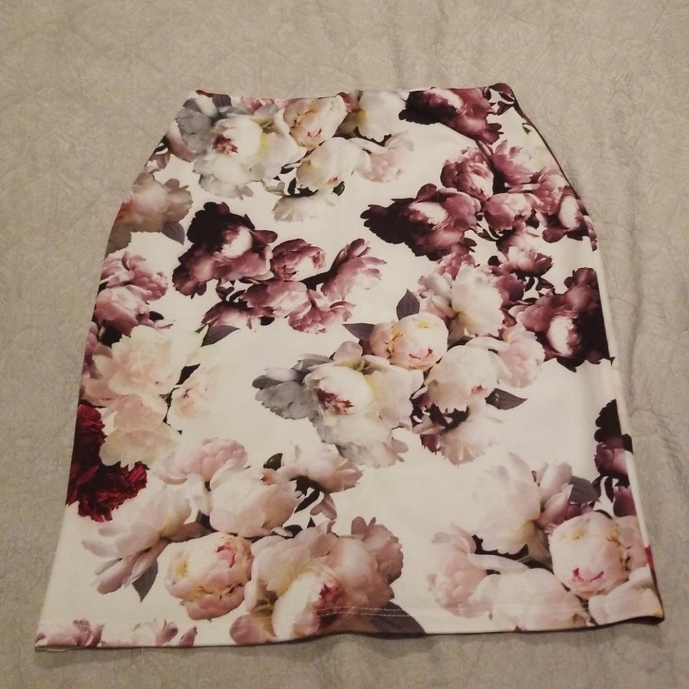 Flower high waist skirt